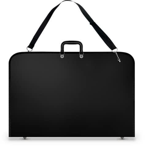 Crystals Art Portfolio Case Artist Portfolio Carrying Case with Shoulder Strap, Weather-Resistant Student Portfolio Drawing Painting Sketch Project Folder Bag (A2 Size), Black