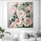 Ölbilder Auf Leinwand Handgemalt, Moderne Rosa Rose Blume Blätter Pflanze Abstraktes Kunstwerk Rahmenlos Original Handgemalte Ölgemälde Auf Leinwand Wandkunst Für Wohnzimmer Schlafzimmer Büro