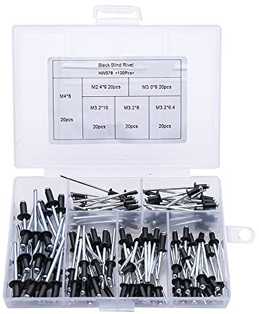 WondFans Rheineule Professionelles Nietpistolen-Adapter-Kit Mit 4 Verschiedene Düsenschrauben 120 PCS NIET MIT BOX (120 PCS NIET MIT BOX)
