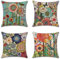 JOTOM Set mit 4 floralen Kissenbezügen, 45x45 cm, dekorativer quadratischer Sommer-Kissenbezug, Sofa, bunte Blumen, Kissenbezüge für Outdoor, Zuhause, Couch, Bauernhaus-Dekoration (bunte Blumen)