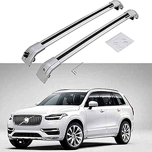 2 Stück Aluminium Dachträger Relingträger Dachgepäckträger für Volvo XC90 2015-2020, Fahrradträger Dachboxen Dachgepäckablage