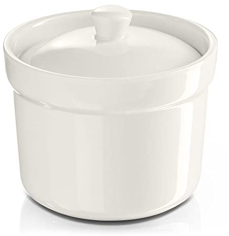 Modermo Prima Sucrier en Porcelaine Avec Couvercle | Pour Bar À Café Petit Déjeuner Cuisine Et Maison | Pour Catering, Hôtel Et Restaurant | Sucre de canne en morceaux | Couverts à Café | Accessoires