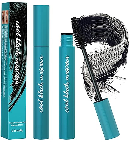 EHIOG Schwarze Wimperntusche, Der dreieckige Bürstenkopf lässt sich leicht bürsten, ohne zu verklumpen, und der langanhaltende Make-up-Effekt ist wasserfest und verschmiert nicht