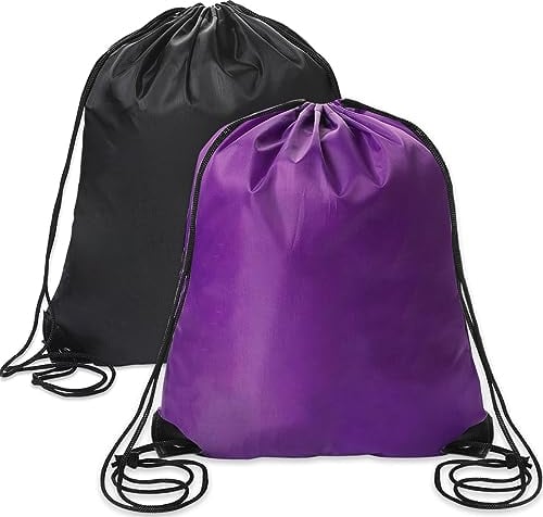 Sliverdew Rucksack mit Kordelzug, Schwarz, für Fitnessstudio, Großpackung, Sack, Großpackung, Rucksack, schwarz/violett, 40 × 35cm, Rucksack mit Kordelzug
