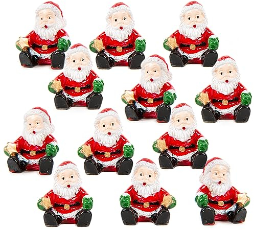Logbuch-Verlag 12 mini Weihnachtsmänner mit Stern Nikolaus Miniatur kleines Geschenk Weihnachten Nikolausgeschenk 3 cm
