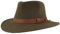 Breiter Rollbarer Outdoor Filzhut Trekkinghut 100% Wolle Hut Wasserabweisend Faltbar Ledergarnitur Herren und Damen Oliv - Fransen 56