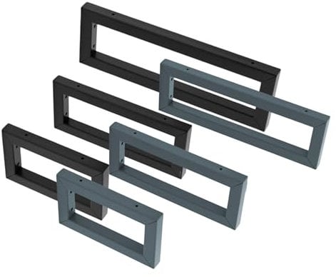 NOGGI: 2 Wandkonsolen Metall (20x60x3cm - schwarz) | Waschtischhalterung | Wandregal-Halter | In- und Outdoor Konsolen-Träger