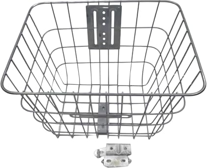 Ronyme Fahrradkorb Abnehmbar Hinten Vorne Fahradkorb Vorne für Kinder und Erwachsene, Einfache Installation, Fahrradkorb Hinten Passt für Die Meisten Fahrräder und E-Bikes,Silber,34x29x23cm