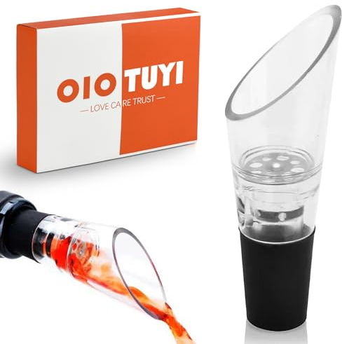 OioTuyi Pack de 2 Aireador y Decantador de Vino, Oxigenador Premium, Dispensador, Accesorios y Gadgets Originales