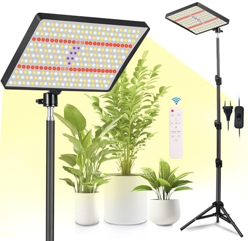 MICCYE Lampada per Piante 286 LEDs Dimmerabile Luce di Coltivazione a UV-IR Spettro Completo con Timer 4/8/12 Ore Lampada da Coltivazione con Treppiede Grow Light