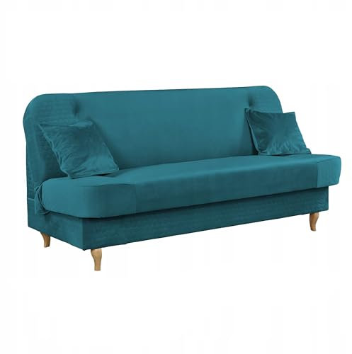 Family Meble Couch, Modell Iza, Sofa mit Schlaffunktion, Schlafcouch, Schlafsofa mit Bettkasten, Lounge Sofa, Bequem zum Entspannen, Elegantes Design, Für Wohnzimmer, Schlafzimmer, Büro, ROYAL 137