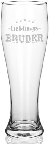 Joymaking Personalisiertes Bierglas - Lieblingsbruder, Großer Bruder, Geschenk für Bruder zum Geburtstag oder Weihnachten, Bierglas mit Herzen, 700ml