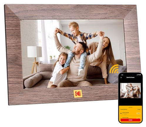 KODAK 8 Zoll WiFi Digitaler Bilderrahmen, 1280x800 HD IPS Touchscreen Smarter Bilderrahmen WLAN, 32GB Speicher, Automatische Rotation, Wandmontagefähig, Teilen Sie Fotos sofort von überall aus