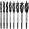 HPMAISON Wood Drill Bit, 8PCS Reaming Drill Wood Auger Drill Bit Set 10mm,12mm,14mm,16mm,18mm,20mm,22mm,25mm, High Carbon Steel Fast Cut Woodworking Drill Bit Set for Soft & Hard Wood, Plastic