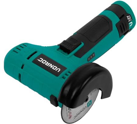 VONROC Smerigliatrice Angolare 12V - Compatta, Leggera, con 19.000 giri/min, Softgrip, Disco Incluso, Ricarica USB-C - Ideale per Lavori di Smerigliatura e Taglio