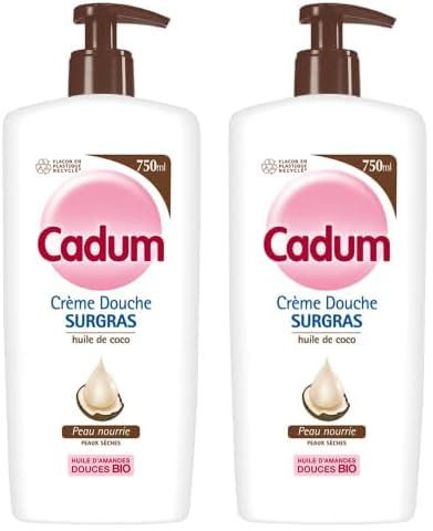 Cadum Surgras Crème Douche Surgras Coco, 750ml (Lot de 2)