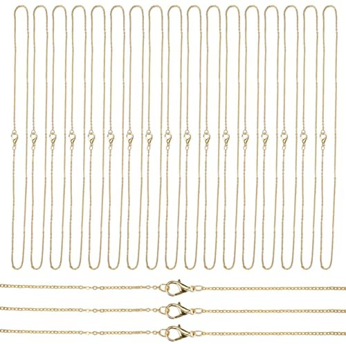 20 Stück Kette Meterware Gliederkette Gold 45cm Gliederkette Meterware, Kette ohne Anhänger, Kette Halskette, DIY Schmuckherstellung, Kettenband Schmuckkette, Schmuckherstellung Zubehör für Schmuck