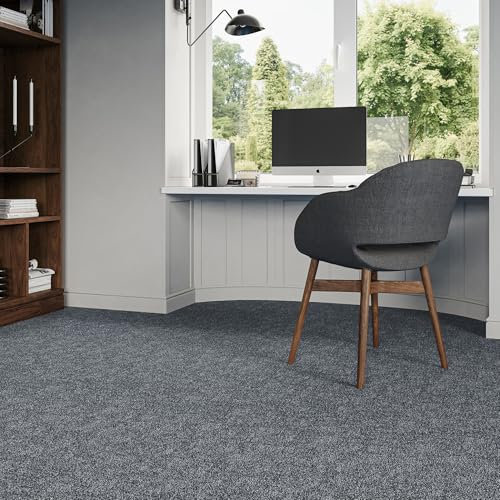 Steffensmeier Teppichfliese Richmond Paket | 5m² (20 Stück)| Büro | selbstlegend | Schlinge | Grau, Größe: 50x50 cm