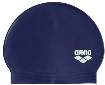 Arena Unisex Soft Latex II Swim Cap for Women and Men Fitness Swimmers Intensive Training Durable Soft Elastic Bathing Flat Cap, Navy/White