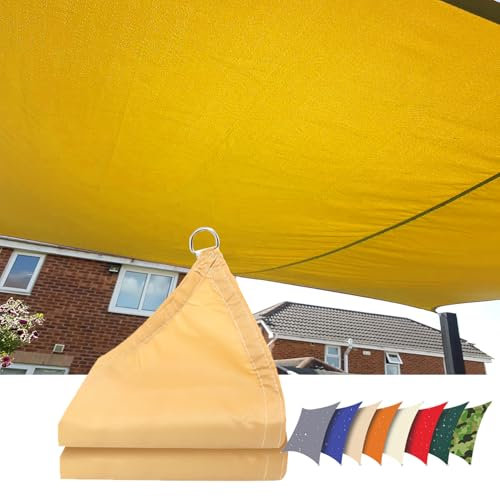 Toldo Vela de Sombra Impermeable,Toldos de Vela Rectangular 4x7m,Toldos Exterior Terraza Protección UV 95%,para Jardin, Balcón, Patio.(Amarillo)