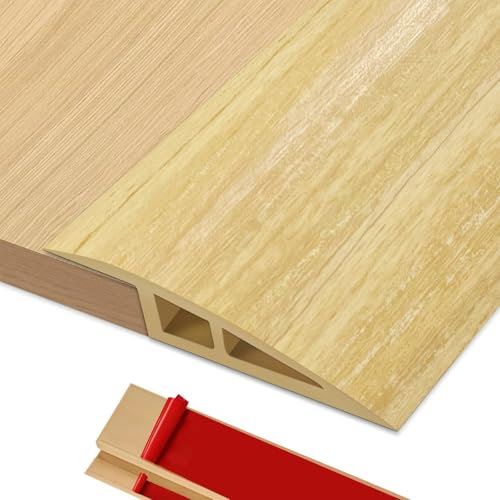 BOYIFEIJIE Übergangsleiste Höhenausgleich | 1M x 7cm PVC Übergangsprofil Selbstklebend | Türschwellen Leiste Höhenausgleich von 15–20mm | Übergangsleiste Boden für Laminat, Fliesen (Helle Eiche)