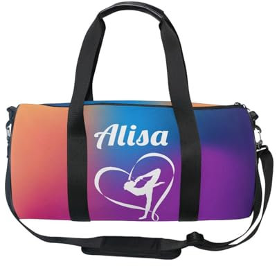 Personalisierte Tanztasche, Turnbeutel für Mädchen, leuchtend abstrakt, mehrfarbig, individuelle Sporttasche, Wochenendtasche, Reisetasche, Gymnastik, Farbe 14, Reisetasche