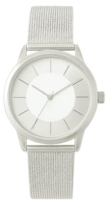 Custom Personalised Silver with Mesh Style Strap Watch - Unisex, Birthday, Anniversary, Wedding, Retirement
