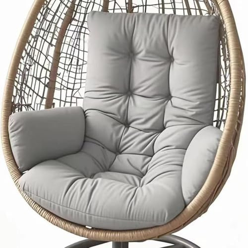 Generisch Hängesessel-Kissen, Schaukelsessel-Kissen Indoor Sitzkissen Garten Polster Auflage für Hängeschaukel Hängekorb Waschbar Schaukelstuhl Dicke Hängestuhl Sitzauflage,Light Gray
