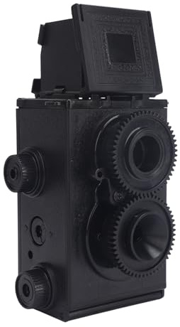 BONKZEBU 35MM Dual Lens Film Camera DIY Classic Retro Double TLR Camera Build Your Own Vintage Photography Compatible with 135 Film for Photography Enthusiasts ABS Black