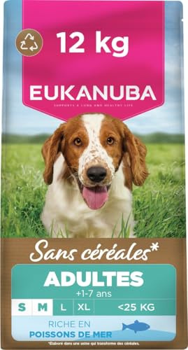 Eukanuba Grain Free Ocean Fish - Complete Dry Dog Food - For Adult Small & Medium Breed Dogs 12KG