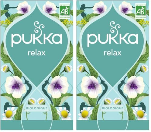 Pukka Tisane, Relax, Tisana Biologica Rilassante, Senza Caffeina, Ingredienti Selezionati Sostenibili, Per Rilassarsi La Sera o In Qualsiasio Momento Della Giornata, 20 Filtri (Confezione da 2)