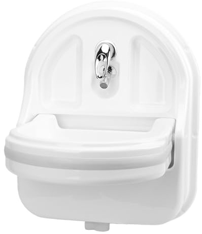 Luocute Évier de Camping-car Pliable en Acrylique avec Sortie de Vidange de 20 Mm et Couvercle en Verre trempé, pour Camping-car, Bateau, Cuisine, Salle de Bain