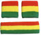 Rasta farbige Schweißbänder 1 Stirnband + 2 Armbänder