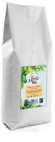 Fairtrade Organic Coffee Beans 500g - Strong Medium Dark Roast Espresso - Shade Grown Bird Friendly Certified - Bird And Wild - Strength 4 - Donation to RSPB - All Machines