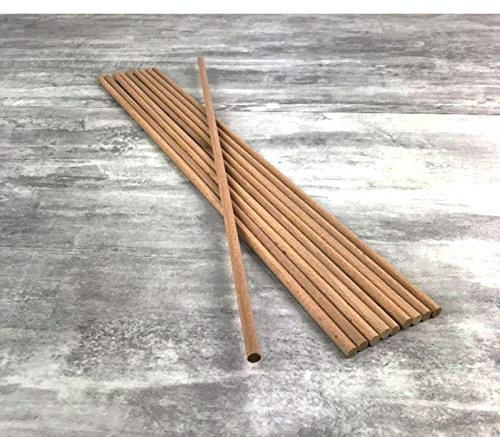 Artif Lot de 10 Baguettes Rondes, diam. 8 mm, Tige de 50 cm de Long, Tourillon en Bois de hêtre Lisse