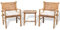 Festnight Bistro-Set mit Beistelltisch und Sitzkissen Gartentisch Set Garten Essgruppe | 1 Tisch+ 2 Stuhl + 2 Sitzkissen | Bambus