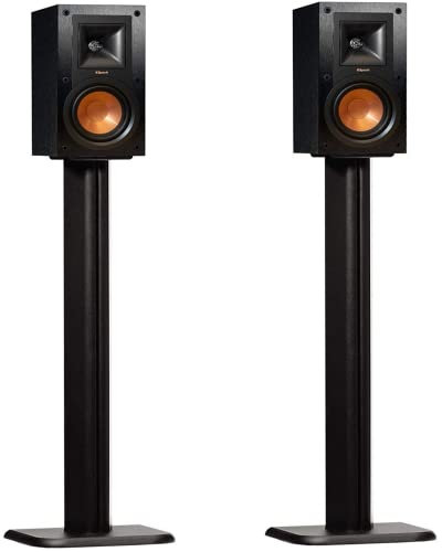 ECHOGEAR Universeller Bücherregal-Lautsprecherständer – vibrationsabsorbierendes MDF-Design, für Klipsch, Polk, JBL u. a., inkl. Kabelmanagement, 20 lbs Tragfähigkeit, Schwarz, EGAV-SFSBP