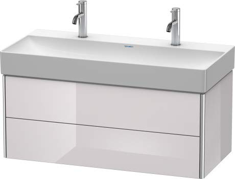 Duravit XSquare Waschtischunterbau wandhängend 98,4 46,0 cm, 2 Schubkästen, für Waschtisch DuraSquare 235310, Farbe (Front/Korpus): Weiß Seidenmatt Lack - XS416303636