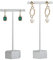 GemeShou 2-stückige Silver-T-Bar-Ohrring-Display-Ständer zur Ausstellung, Metall-Schmuck-Ohrring-Halter zum Verkauf, Boutique-Store-Ohrring-Photografie-Props [2-stückige Silver-Hexagon-Basis]