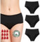 Lot de 3 Culottes Menstruelles Absorbantes = 3 tampons - Lavable - Coton - Ecologique - Menstruation - Culotte de Règles - Protection Périodique Hygiénique Flux léger à abondant,S,Noir
