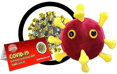 GIANTmicrobes COVID Plüsch: Coronavirus Plüschfigur, Rot, 15 cm, Unisex, Pädagogisch, Sammeln oder Schenken