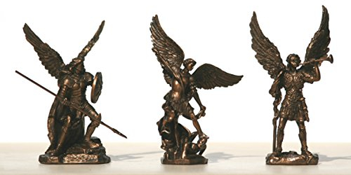 Set von 3 St. Michael Gabriel Raphael Erzengel Statue Miniatur