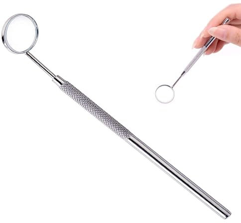 YNR Orale Odontoiatria Dentistico Orale Igiene Bocca Specchio Acciaio Inox Manico, Dentista Attrezzo per Denti Pulizia Ispezione Quotidiano Uso Orale Cura