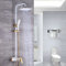 Duschsystem Unterputz Set Mit Armatur Regendusche, Duscharmatur Regendusche Weiß Gold Modern Mit Höhenverstellbar Wandhalterung Höhenverstellbar, Duschset Brausegarnitur