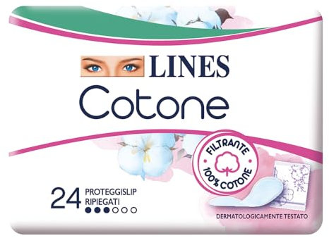 Lines Cotone Assorbenti Salvaslip Ripiegati x22+2