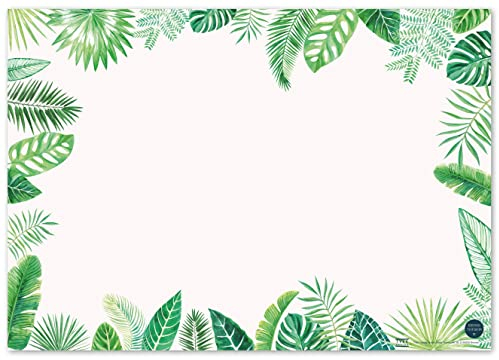 TYSK Design Schreibtischunterlage Dschungel Blanko beige (Design wählbar) Tischunterlage aus Papier zum Abreißen DIN A3 To Do Liste Notizblock Wochenplaner