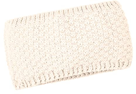 Neverless® Damen Stirnband Winter Herbst Fleece-Futter Strick Ohrenwärmer Knite Headband creme unisize