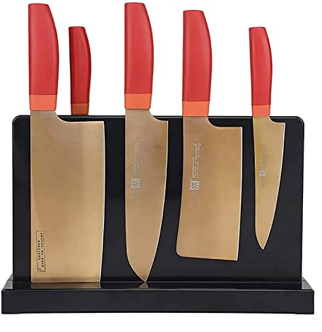 FZYE Luxury Magnetic Knife Block Holder with Enhanced Double Side Magnets, Eco-Friendly ABS, Cutlery Display Stand and Storage Rack, Large Capacity, Easy to Reach, Easy to Clean (Black)