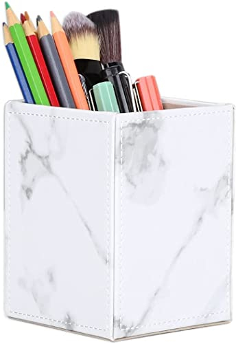 KINGFOM Klassisch Kunstleder Stifteköcher (Marmor)