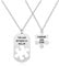 PiercingJak 2PCS Matching Couples Necklace for Him and Her Stainless Steel Puzzle Piece Matching Necklace Jigsaw Dog Tag Pendant Couples Necklace Valentines Gift